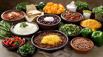 Colorful array of fresh ingredients for cooking.