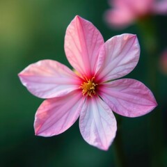 Fototapeta premium Soft pink petals unfurl from almond-shaped blossoms, delicate, growth