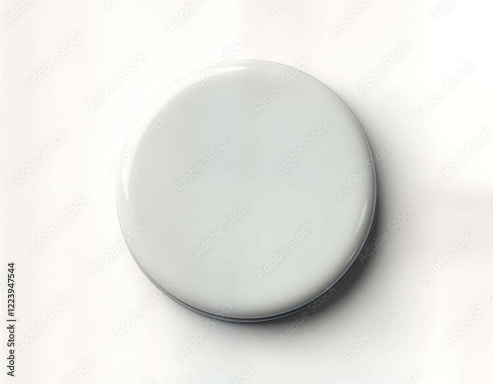 Aufkleber blank glossy white badge. round button shape. realistic metallic pin badge illustration isolated on 