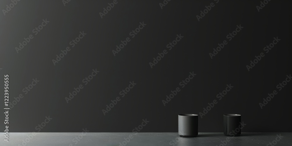 Poster a clean and simple design against a pure black background, minimalist icons and symbols arranged in 