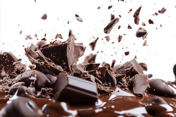 Fototapeta premium Chunks of Chocolate Melting