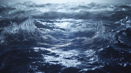 Fototapeta premium Dark Ocean Waves Crashing Majestically