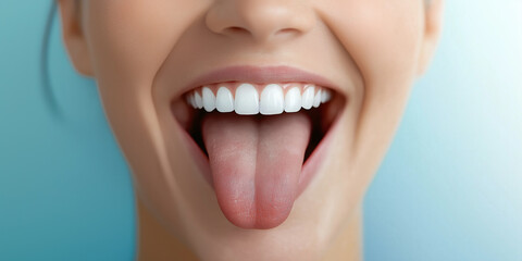 Obraz premium Smiling face showing healthy white teeth