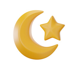 Moon Star 3D Icon, Ramadhan 3D Icon © Budogol