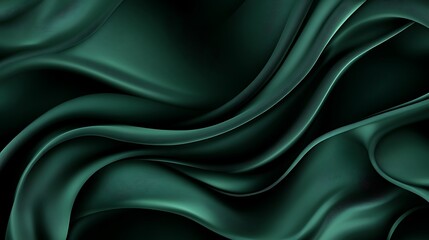 Obraz premium Abstract Emerald Green Silk Draped Waves Background