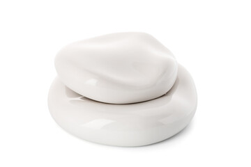 Decorative stones on white background