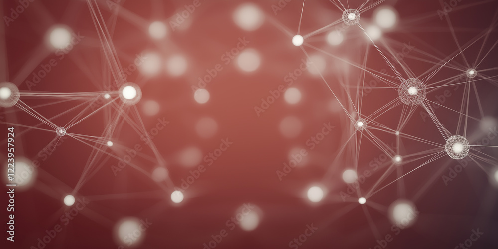 Poster Abstract network connections with glowing nodes