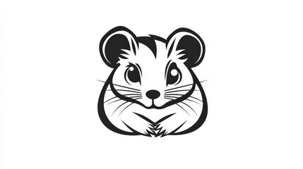 Obraz premium Adorable Cartoon Hamster Design Black And White