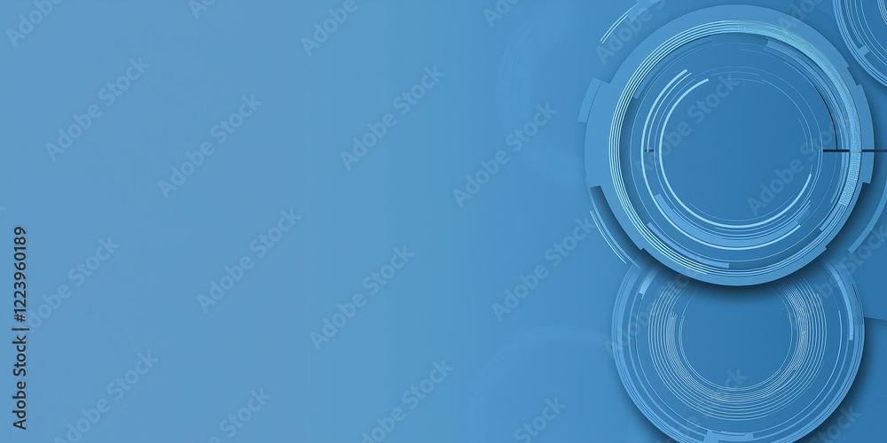 Aufkleber Abstract blue circles creating modern technological background design