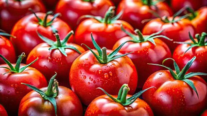 Fototapeta premium Ripe Organic Tomatoes: Fresh, Juicy, Red Tomatoes Isolated Background Stock Photo