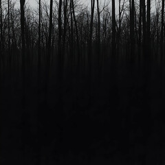 Obraz premium Dark Winter Forest, Trees, Nature, Background