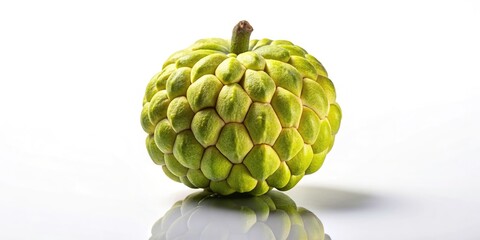 Fototapeta premium Silhouette Custard Apple, White Background, Shadow, Fruit Photography, Dark Fruit Silhouette
