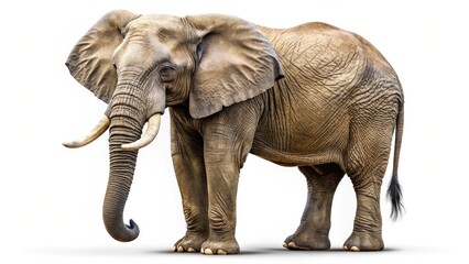 Fototapeta premium African Elephant on White Background