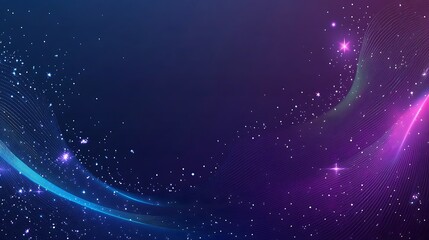 Abstract Cosmic Waves with Glimmering Stars and Nebulae