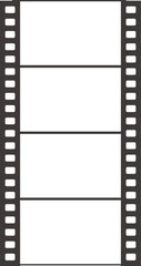 透明な背景に分離された上から下へ進む映画フィルムのベクターイラスト