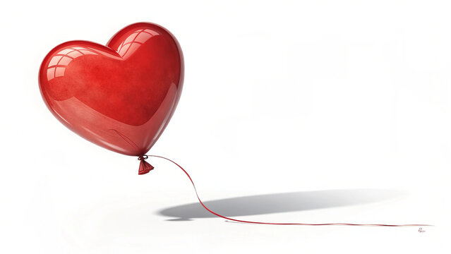 Red heart balloon 3D