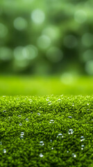 Naklejka premium Dewy moss, green background, nature scene