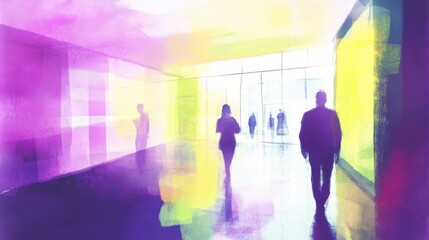 Celebratory Office Scene Featuring Employer Recognizing Employee of the Month with Midday Sunlight Streaming Through the Window in Vibrant Pastel Tones