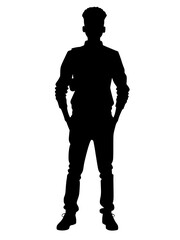 Fototapeta premium man with backpack silhouette