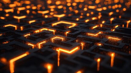 Obraz premium Luminous Fractal Patterns Creating an Infinite Labyrinth of Shifting Pastel Lights Over a Black Background in an AI-Generated Artistic Interpretation