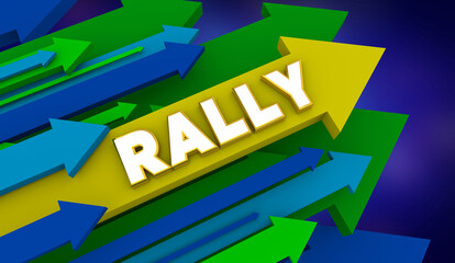 Rally Arrows Rising Up Growth Increase Rebound Improvement 3d Illustration