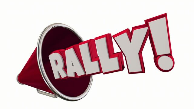 Rally Bullhorn Megaphone Communicate Big Gathering Celebration 3d Animation