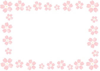シンプルなかわいい桜のフレームイラスト