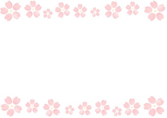 シンプルなかわいい桜のフレームイラスト
