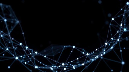 Abstract background of interconnected dots and lines on a dark backdrop, creating a futuristic data technology theme, data, 4K