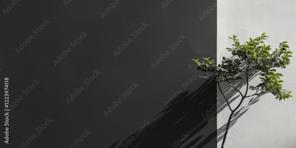 Poster A clean and simple design with a pure black background, Minimalist patterns and typography in a structured layout, Modern minimalist style