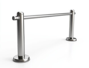 Chrome towel bar isolated on white background.