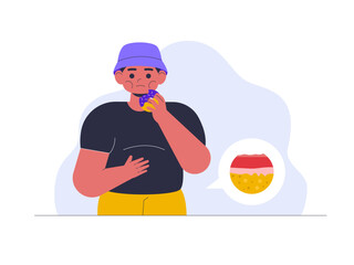 Obesity illustration. Healthy problems illustrations. Flat vector illustrations