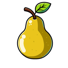 pear vector design illustration, pear icon, pear logo, pear fruit, great as a sticker.