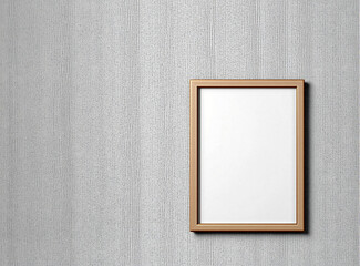 A close-up frame on a textured wall, showcasing a matte border frame and subtle texture contrasts. Modern design for minimalist interiors.