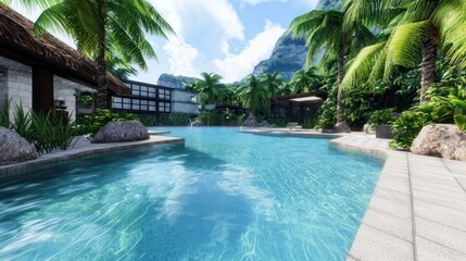 Tropical Resort Pool Paradise