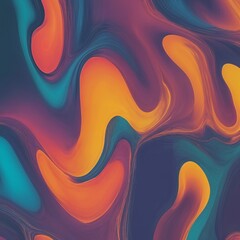 Abstract Colorful Swirl Pattern with Vibrant Orange and Teal Highlights