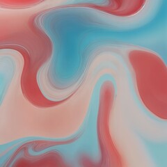 Abstract Fluid Art with Swirling Blue and Red Pastel Tones