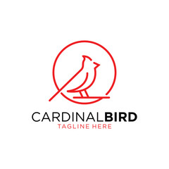 Obraz premium Cardinal Bird Logo Design. Simple and Modern. Vector illustration