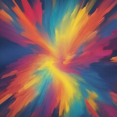 Explosive Abstract Burst of Colors with Yellow, Red, and Blue Streaks