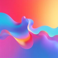 Colorful Abstract Flow with Vibrant Pink, Blue, and Yellow Tones