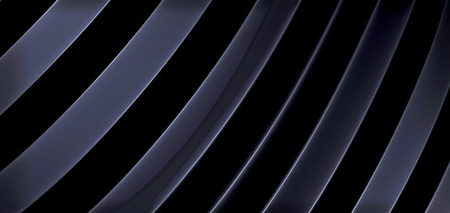 Obraz premium Dark Black Wavy Line Simple Geometric Abstract with Luxury Appeal