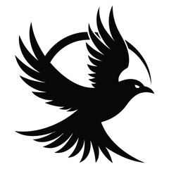 Obraz premium A bird in front of the glowing sun seem to be taking a picture.