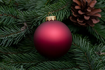 Obraz premium Red Ornament Pine Festive Christmas Decoration