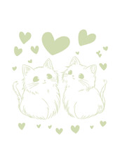 two littel cat are Cartoon Illustration Graphic
