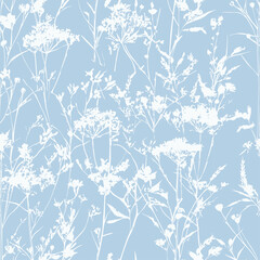 Delicate Blue Floral Pattern on a Soft Background