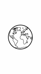 Simple Earth globe illustration, white background
