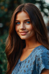 Naklejka premium A beautiful woman blue eyes