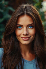 Fototapeta premium A beautiful woman blue eyes