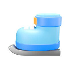 a 3d illustration of blue ice skates 