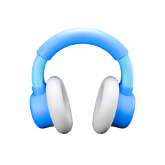 a 3d icon render blue headphone